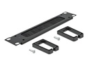 Delock Cable Management Brush Strip with 2 hooks - Kabelführungspanel mit Bürste - Schwarz - 1U - 25.4 cm (10")