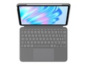 Logitech Combo Touch - Tastatur und Foliohülle - mit Trackpad - hintergrundbeleuchtet - Apple Smart connector - QWERTY - Italienisch - Oxford Gray - für Apple 11-inch iPad Air (M2, M3)