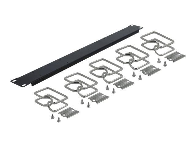 Delock Kabelführungsplatte für Schaltschrank - Schwarz - 1U - 48.3 cm (19")