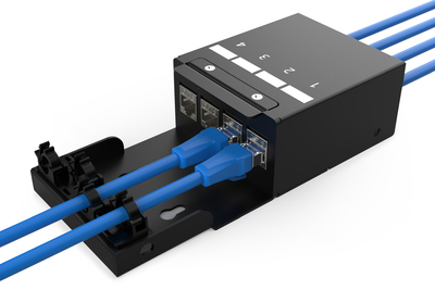 DIGITUS Konsolidierungspunkt-Box, 4 Ports Keystone-Module mit intelligentem Kabelmanager