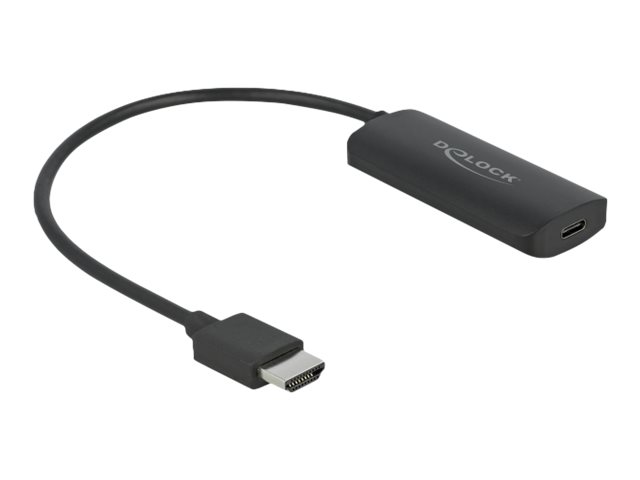 Delock Videoadapter - HDMI männlich zu USB-C weiblich - 18 cm - Schwarz - Unterstützung für 8K30Hz (7680 x 4320)