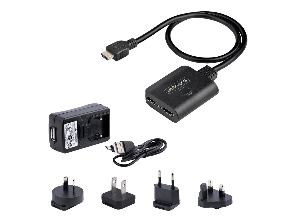 StarTech.com 2-Port HDMI Splitter 4K, HDMI Splitter