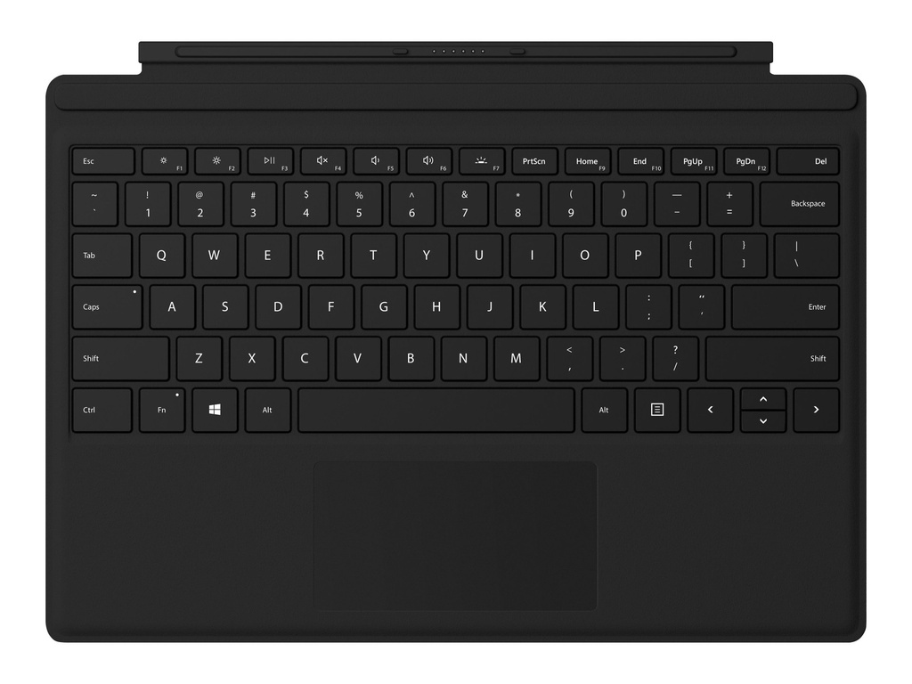 Microsoft Surface Pro Type Cover with Fingerprint ID - Tastatur - mit Trackpad, Beschleunigungsmesser - hinterleuchtet - QWERTZ - Deutsch - Schwarz - kommerziell - für Surface Pro (Mitte 2017)