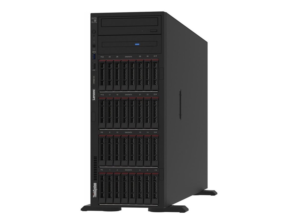Lenovo ThinkSystem ST650 V3 7D7A - Server - Tower - 4U - zweiweg - 1 x Xeon Silver 4509Y / 2.6 GHz - RAM 64 GB - SAS - Hot-Swap 6.4 cm (2.5")