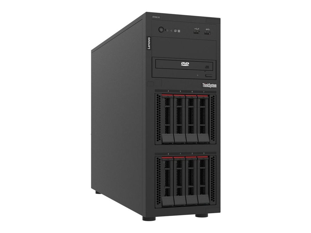Lenovo ThinkSystem ST250 V3 7DCE - Server - Tower - 4U - 1-Weg - 1 x Xeon E-2436 / 2.9 GHz - RAM 16 GB - Hot-Swap 8.9 cm (3.5")