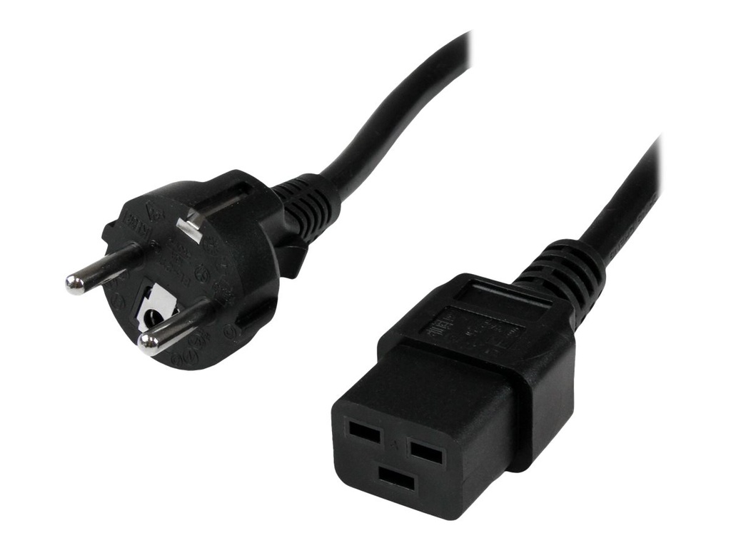 StarTech.com 2 m Computer Stromkabel, 16AWG, EU Schuko auf C19, 16A 250V, Ersatz AC Stromkabel, Drucker Stromkabel, PC Netzkabel, Monitor Stromkabel - UL gelistet (PXTEUC192M)