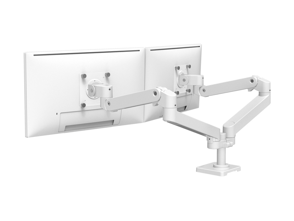 Ergotron LX Pro - Befestigungskit (Doppelarm) - für 2 LCD-Displays - nebeneinander - Aluminium - weiß - Bildschirmgröße: bis zu 68,6 cm (bis zu 27 Zoll)