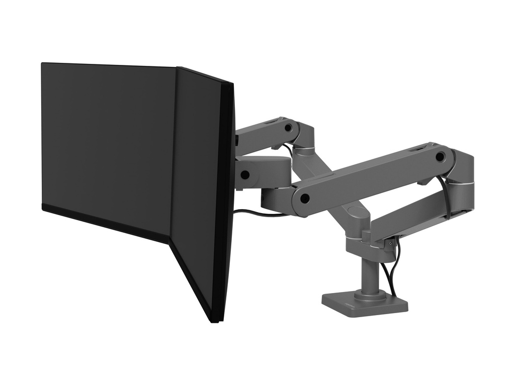 Ergotron LX Pro - Befestigungskit (Doppelarm) - modular - für 2 LCD-Displays - nebeneinander - Aluminium - Dunkelgrau - Bildschirmgröße: bis zu 68,6 cm (bis zu 27 Zoll)