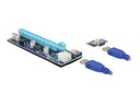 Delock Riser Karte PCI Express x1> x16 mit USB Kabel - Kabel - Digital/Daten