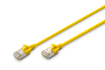 DIGITUS CAT 6A F-FTP Slim Patchkabel, 1,5m, Gelb