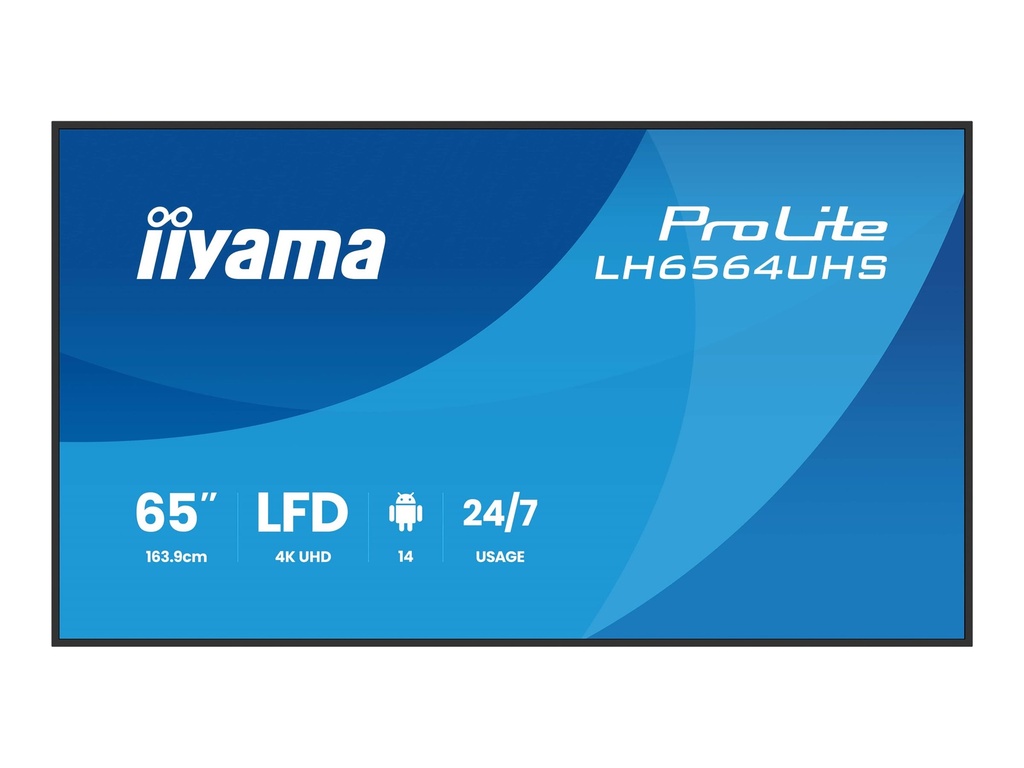 Iiyama ProLite LH6564UHS-B1AG - 164 cm (65") Diagonalklasse LCD-Display mit LED-Hintergrundbeleuchtung - Digital Signage - mit Integrierter SoC-Mediaplayer - 4K UHD (2160p)
