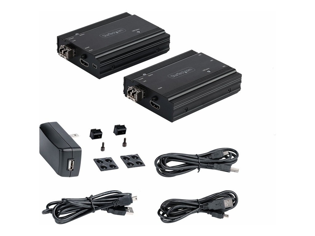 StarTech.com 4K HDMI LWL Extender - HDMI Video & USB Remote KVM Switch/Console Extender - bis zu 300m (MultiMode)