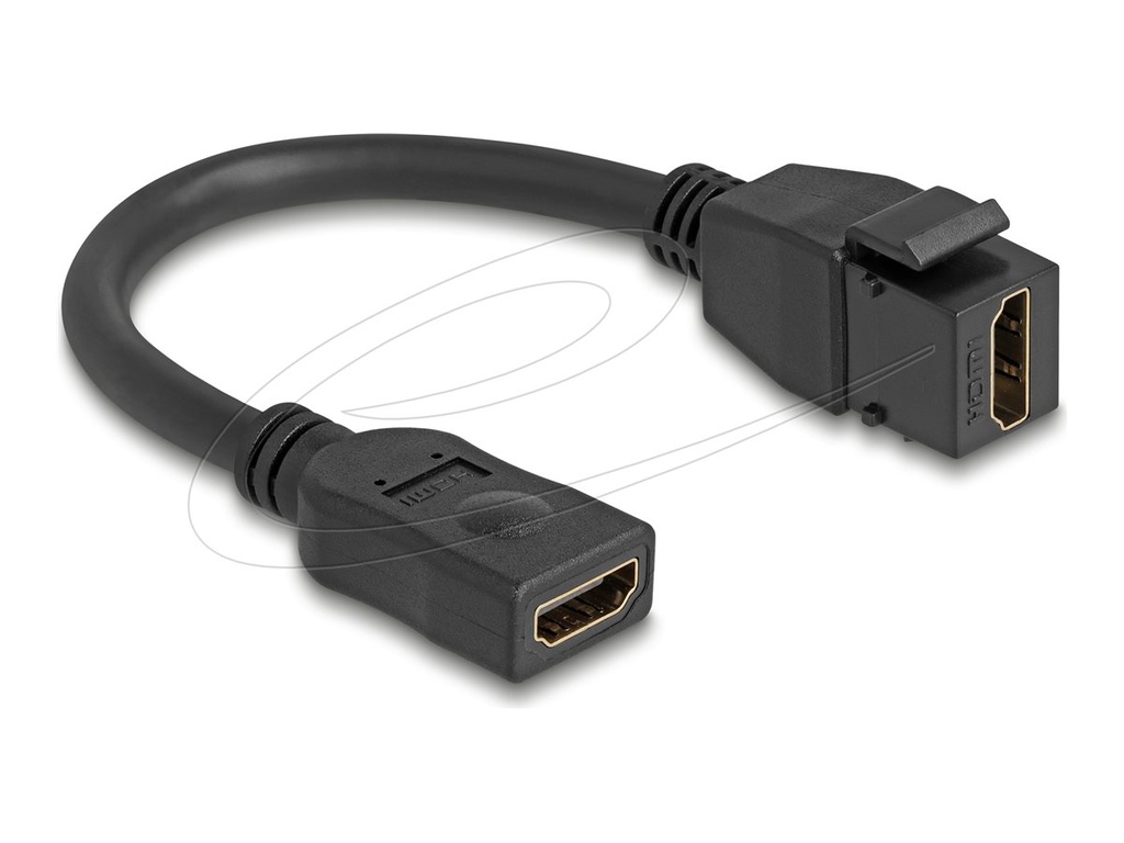 Delock HDMI-Verlängerungskabel - HDMI weiblich Keystone zu HDMI weiblich - 20 cm - Schwarz - 8K60Hz (7680 x 4320)