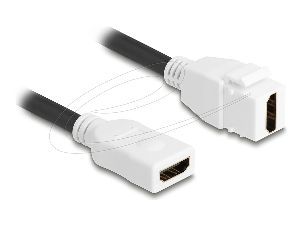Delock HDMI-Kabel - HDMI weiblich Keystone zu HDMI weiblich - 20 cm - schwarz / weiß - 8K60Hz (7680 x 4320)
