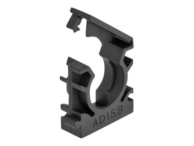 Delock Kabelhalter - mit Sicherungsclip, 15,8 mm - Schwarz (Packung mit 8)