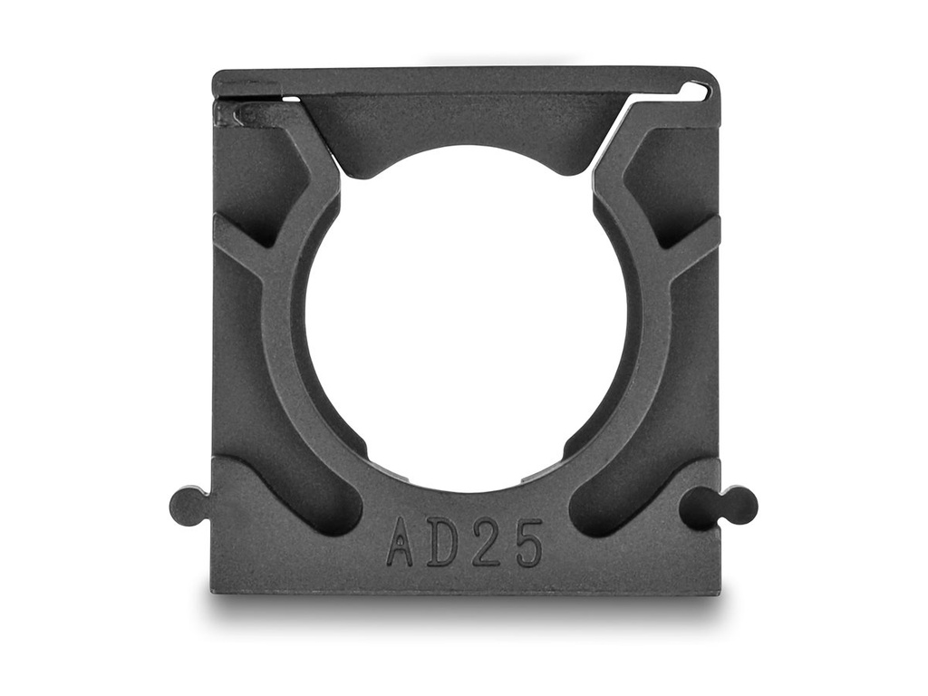 Delock Kabelhalter - mit Sicherungsclip, 25 mm - Schwarz (Packung mit 4)