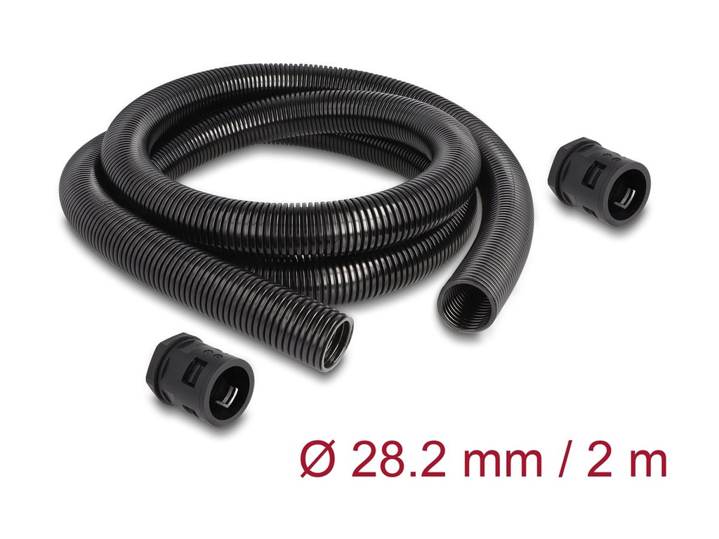 Delock Wellrohr - 28.5 mm - 2 m - Schwarz