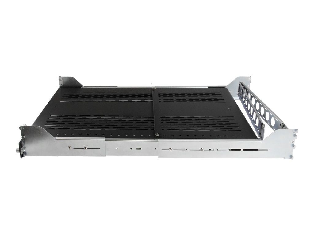 StarTech.com 2HE ausziehbarer belüfteter Fachboden für 19 Serverschrank mit Kabelführung / verstellbarer Montagetiefe bis 22,7 kg - Rack - Regal - Schwarz - 2U - 48.3 cm (19")