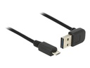 Delock Easy - USB-Kabel - USB (M) nach oben/unten abgewinkelt, doppelseitig zu Micro-USB Typ B (M)