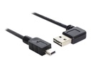 Delock Easy - USB-Kabel - USB (M) links/rechts abgewinkelt, umkehrbar zu Mini-USB, Typ B (M)