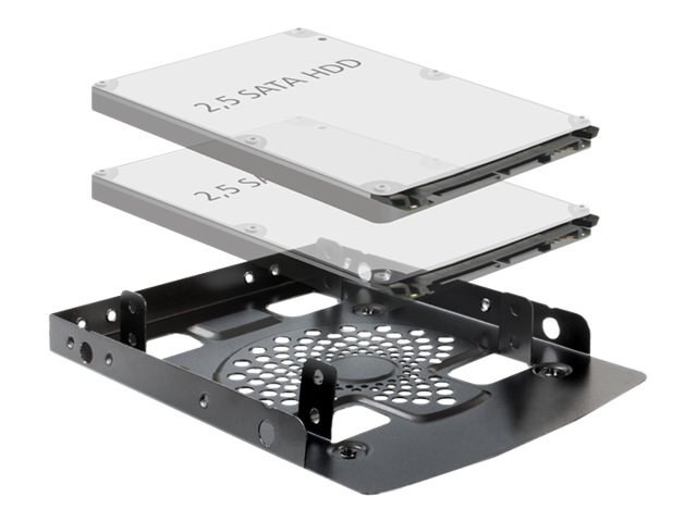 [18198] Delock Installation frame 3.5" > 2 x 2.5" HDD - Laufwerksschachtadapter - 3,5" auf 2,5" (8.9 cm to 6.4 cm)