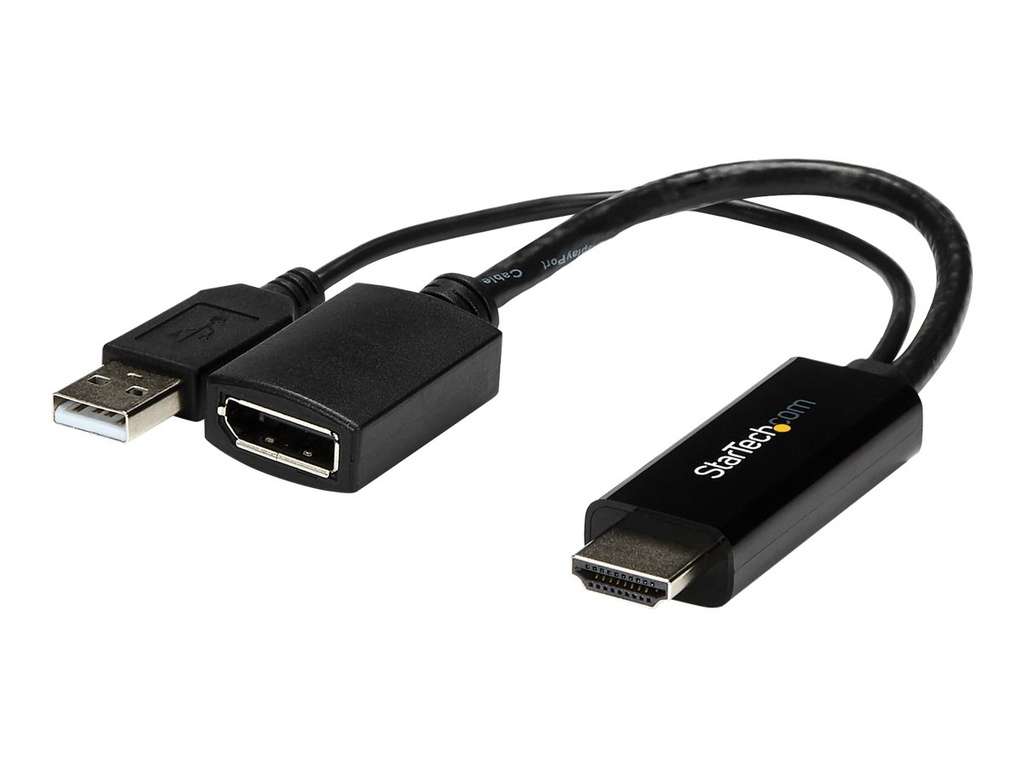 StarTech.com 4K 30Hz HDMI to DisplayPort Video Adapter w/ USB Power - 6 in - HDMI 1.4 (Male)
