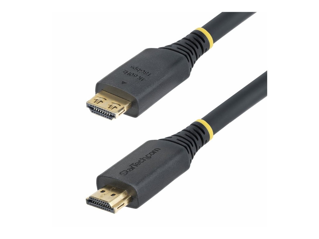 StarTech.com 20ft (6m) Active HDMI Cable w/Gripping Connectors - Hohe Geschwindigkeit - HDMI-Kabel mit Ethernet - HDMI männlich zu HDMI männlich - 6.1 m - abgeschirmt - Schwarz - halogenfrei, aktiv, 4K60Hz-Unterstützung, 1440p (UWQHD)