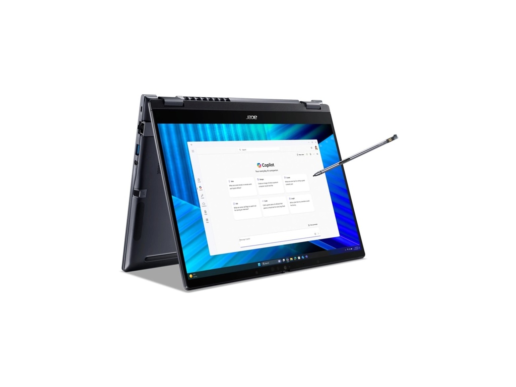 Acer TravelMate P4 Spin 14 TMP414RN-55-TCO - Flip-Design - Intel Core Ultra 7 255U / 2 GHz - Win 11 Pro - Intel Graphics - 32 GB RAM - 1.024 TB SSD NVMe, QLC - 35.6 cm (14")