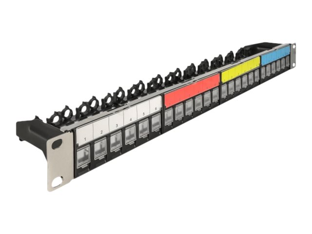 Delock Leeres Keystone-Patchpanel - Schrankmontage - Schwarz - 1U - 48.3 cm (19")