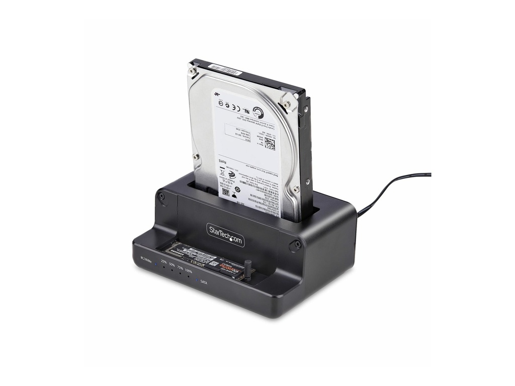 StarTech.com M.2 NVMe to 2.5/3.5" SATA Drive Duplicator, Dual Bay Cloner - Solid State / Festplattenduplikator - 2 Schächte (SATA-600 / PCI Express (NVMe))