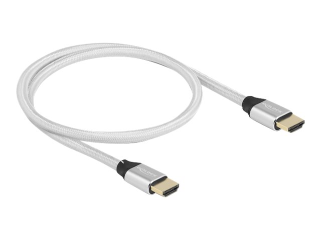 Delock Ultra High Speed - HDMI-Kabel - HDMI männlich zu HDMI männlich - 50 cm - Dreifachisolierung - Silber - hauchvergoldete Kontakte, unterstützt 8K 60 Hz (7680 x 4320)