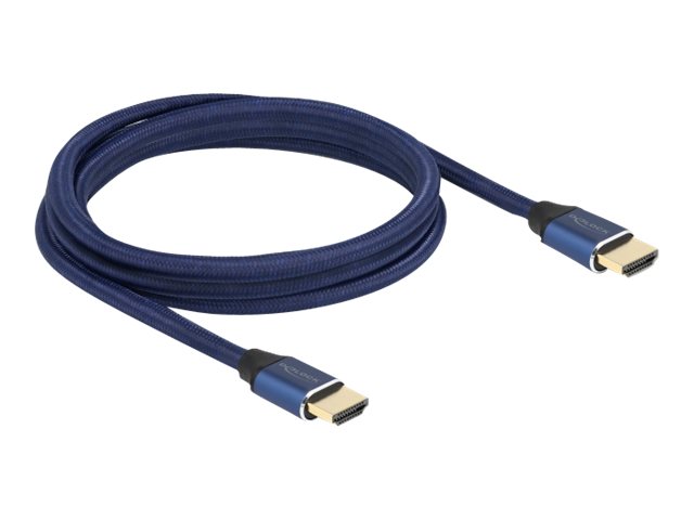 Delock Ultra High Speed - HDMI-Kabel - HDMI männlich zu HDMI männlich - 2 m - Dreifachisolierung - Blau - hauchvergoldete Kontakte, unterstützt 8K 60 Hz (7680 x 4320)