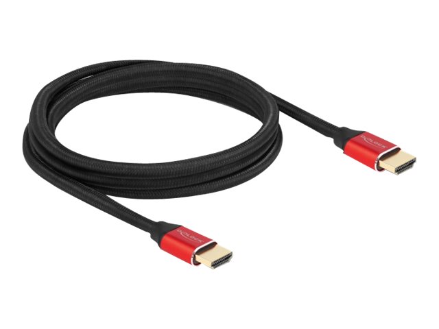 Delock Ultra High Speed - HDMI-Kabel - HDMI männlich zu HDMI männlich - 2 m - Dreifachisolierung - Rot - vergoldete Kontakte, 8K60Hz (7680 x 4320)