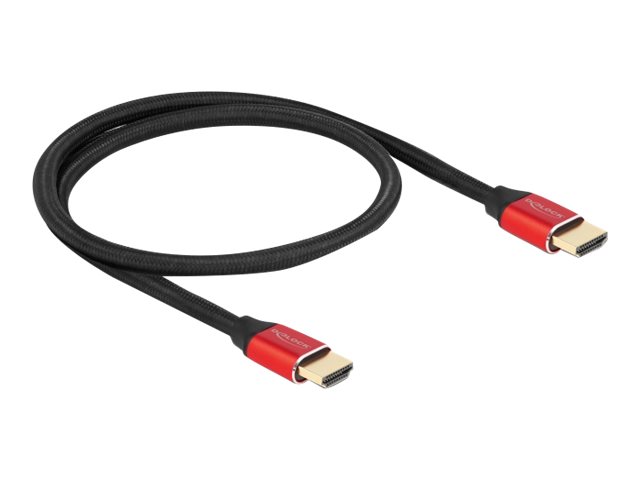 Delock Ultra High Speed - HDMI-Kabel - HDMI männlich zu HDMI männlich - 50 cm - Dreifachisolierung - Rot - hauchvergoldete Kontakte, unterstützt 8K 60 Hz (7680 x 4320)