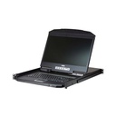ATEN 16P Short Depth Single Rail LCD KVM SW-German Keyboard
