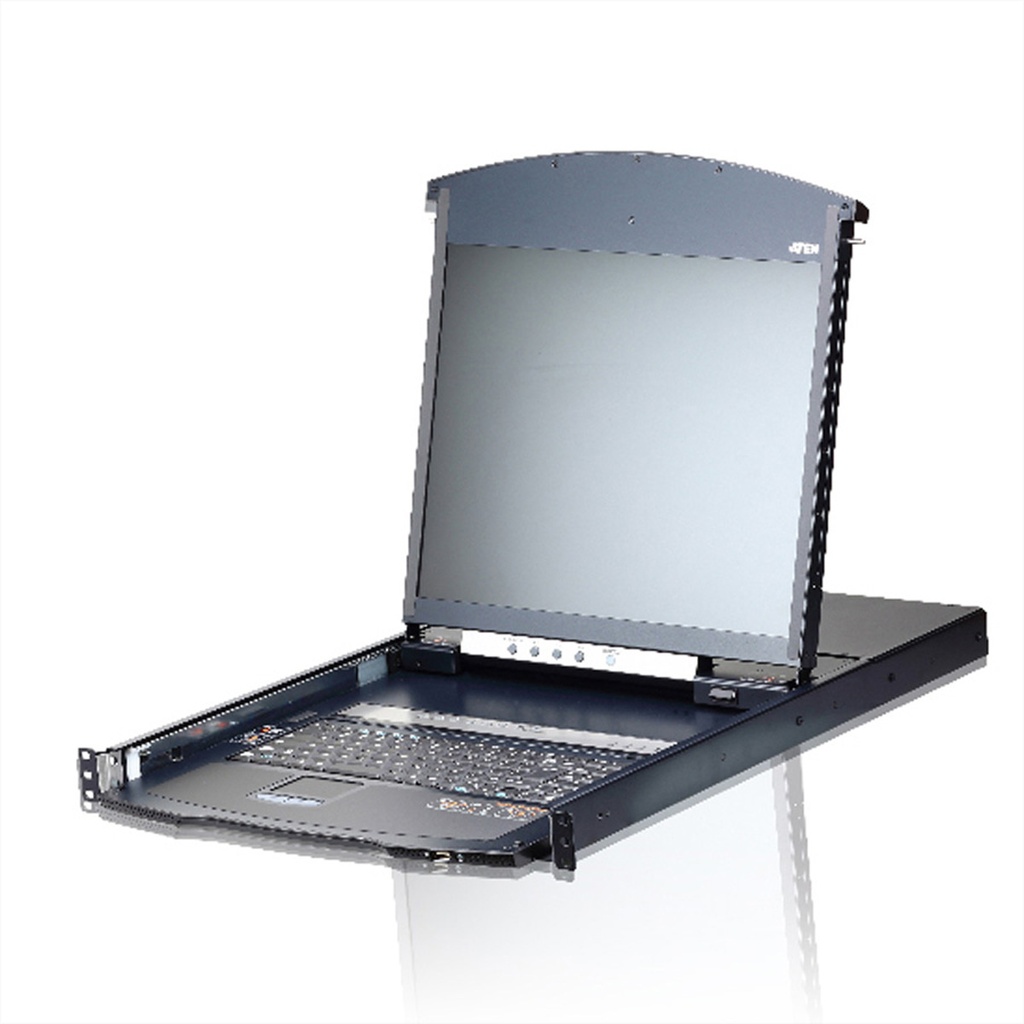 ATEN 8-Port Cat 5 Dual Rail 17i LCD KVM overIP Switch German 1 Local and 1 Remote