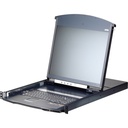 ATEN 8-Port Cat 5 Dual Rail 17i LCD KVM overIP Switch German 1 Local and 1 Remote