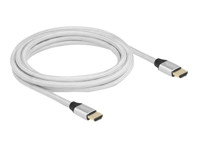 Delock Ultra High Speed - HDMI-Kabel - HDMI männlich zu HDMI männlich - 3 m - Dreifachisolierung - Silber - hauchvergoldete Kontakte, unterstützt 8K 60 Hz (7680 x 4320)