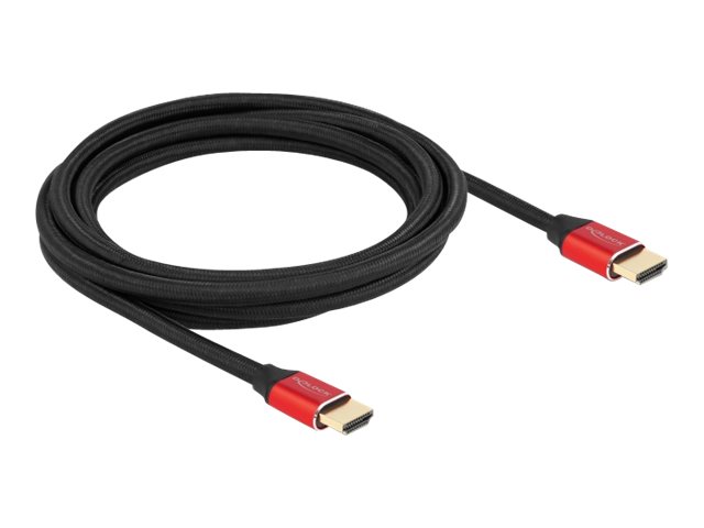 Delock Ultra High Speed - HDMI-Kabel - HDMI männlich zu HDMI männlich - 3 m - Dreifachisolierung - Schwarz, Rot - hauchvergoldete Kontakte, unterstützt 8K 60 Hz (7680 x 4320)