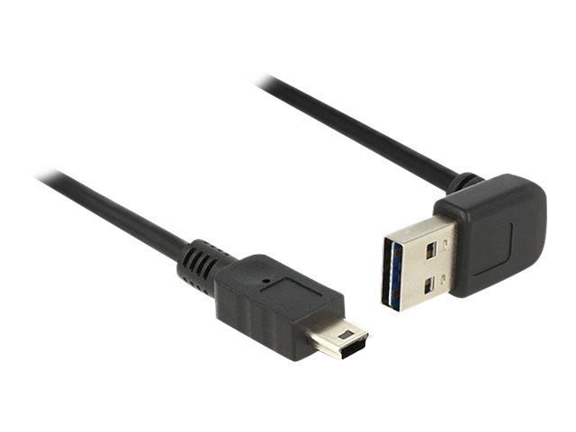 Delock Easy - USB-Kabel - USB (M) nach oben/unten abgewinkelt, doppelseitig zu Mini-USB, Typ B (M)