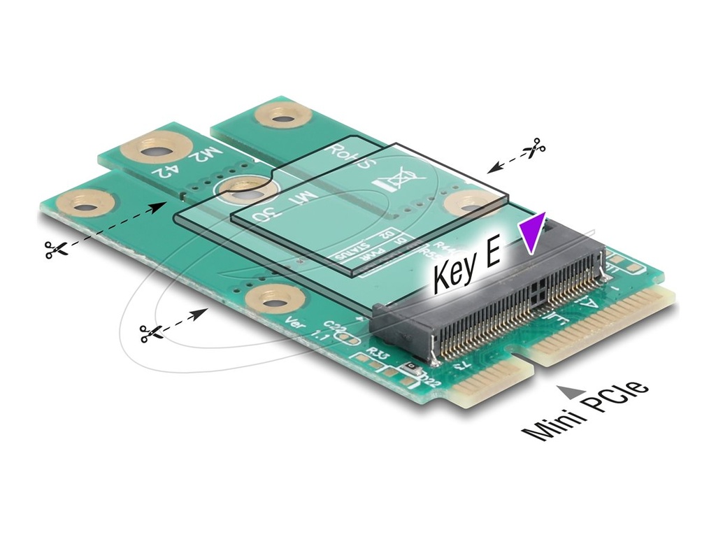 Delock Schnittstellenadapter - to M.2 Key E slot