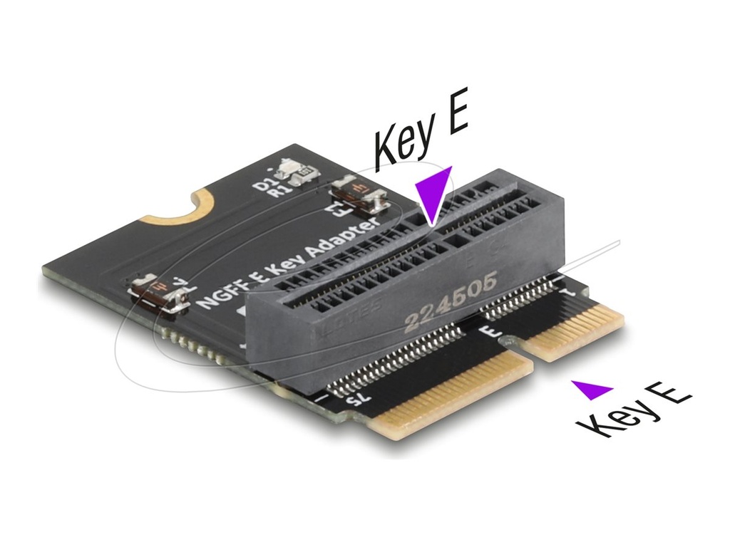 Delock Schnittstellenadapter - M.2 Key E male to M.2 Key E slot, 90° angled