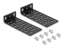 Delock Halterung - Universal - Rack montierbar - Schwarz - 1U (Packung mit 2 Stück)
