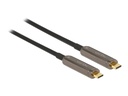 Delock Video- / Audiokabel - USB-C männlich zu USB-C männlich - 15 m - Glasfaser - Schwarz - Active Optical Cable (AOC)