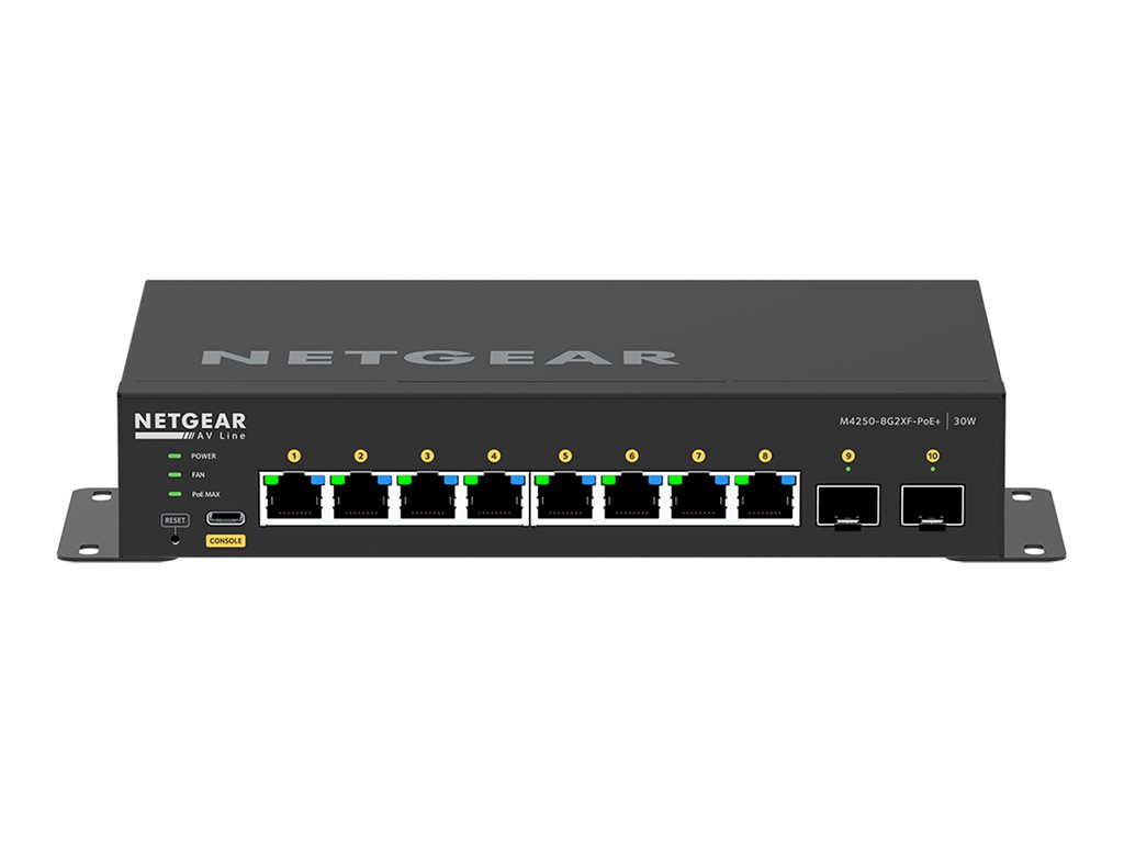 Netgear AV Line M4250-8G2XF-PoE+ - Switch - L3 - managed - 8 x 10/100/1000 (8 PoE+)