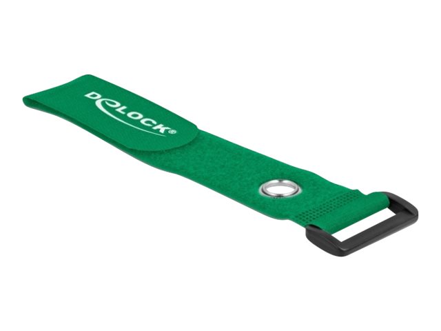 Delock Klettverschluss-Cinchkabelbinder - 28 cm - grün (Packung mit 3)