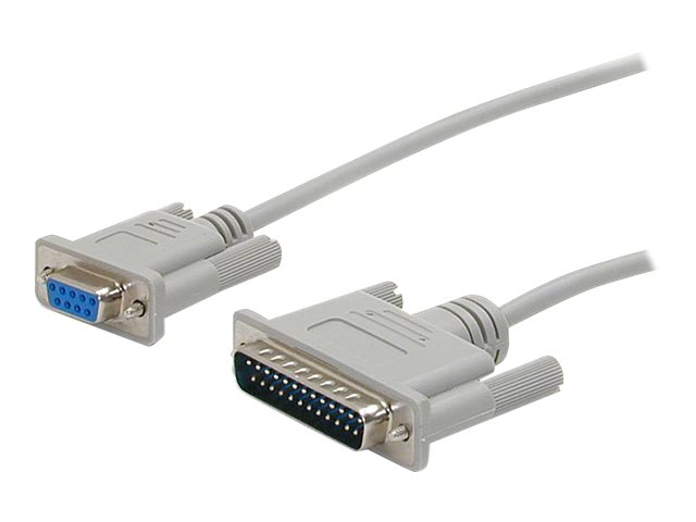 StarTech.com 3m gekreuztes DB9 auf DB25 Seriell Nullmodemkabel - Bu/St - 9 polig Nullmodem Kabel - Nullmodemkabel - DB-9 (W)