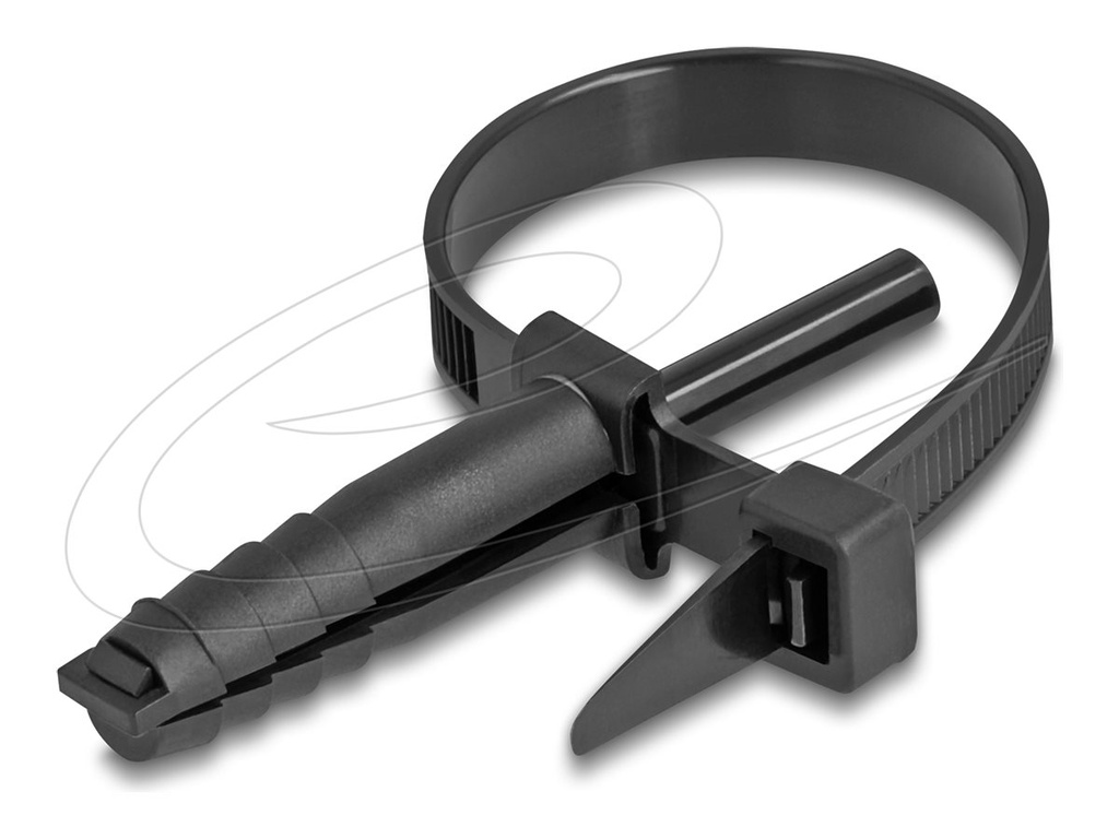 [18914] Delock Kabelbinder - mit Dübel - geeignet für Wandmontage - 15 cm - Schwarz (Packung mit 100)