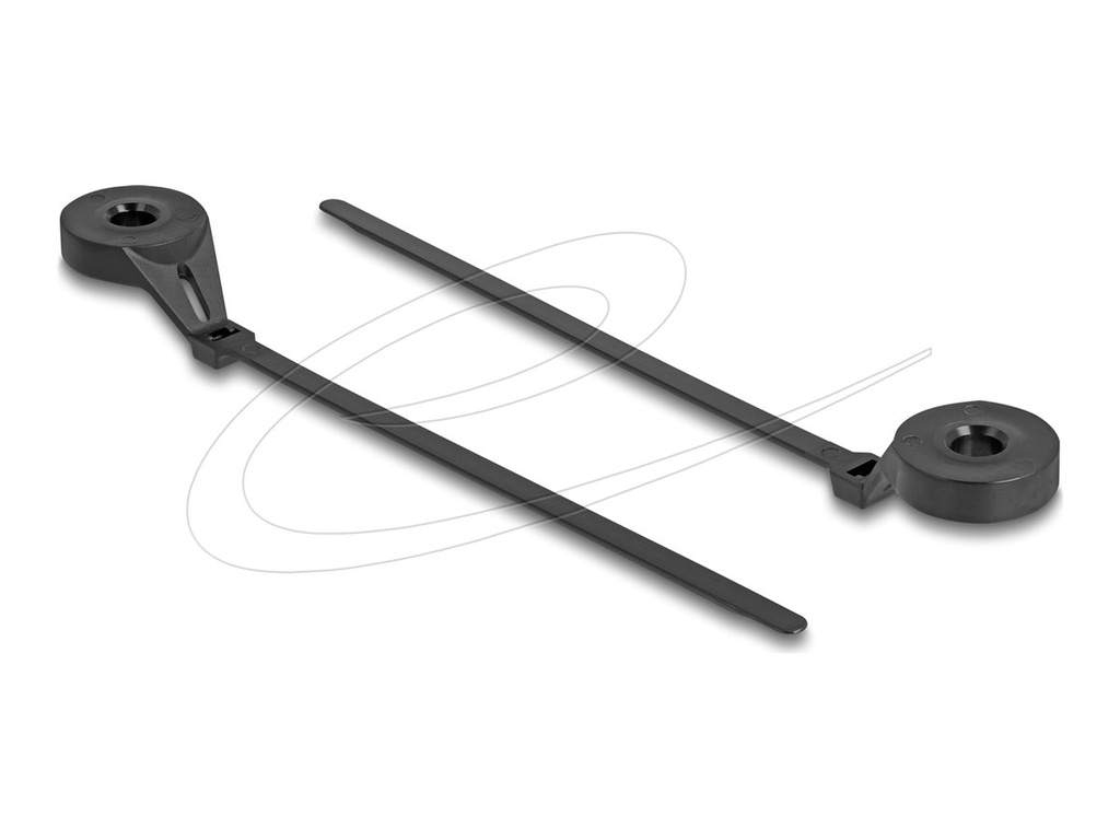 Delock Kabelbinder - with fastening eyelet - 18 cm - Schwarz (Packung mit 100)