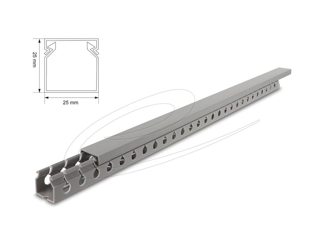 [22027] Delock Kabelkanal mit Abdeckung - 25 x 25 mm
